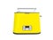 Modern yellow toaster with different modes of operation for two toasts 3d render on white background no shadow