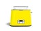 Modern yellow toaster with different modes of operation for two toasts 3d render on white background with shadow