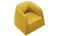 Modern yellow velvet upholstery armchair. 3d render