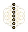 Modern yoga design chakra icons in gold color