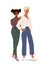 Modern young multiethnic couple of students, modern stylish youth, standing in casual clothes guy and girl, people flat