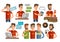 Modern young people icons set. vector illustration