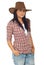 Modern young woman with cowboy hat