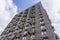 Moderne multy-storey apartment facade of residential building. The view from the top down.