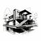 Modernism Vector: Black And White Architectural Design With Photorealistic Representation