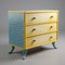 Modernist Grids Yellow And Blue Alligator Dresser With Delicate Materials