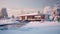 Modernist House In Snow: 3d Rendering With Canon M50