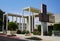 Modernist portico highlights the entrance of the Riviera United Methodist Church, Redondo Beach, by Richard Neutra.