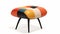 Modernist Sensibilities: Colorful Upholstered Stool With Precise Craftsmanship