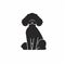 Modernist Silhouette Of Poodle Dog: A Contemplative Pet Logo