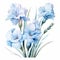Modest Gladiolus Arrangement In Ice Blue Hues - Watercolor Clipart