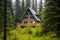 modest lodge in the heart of an evergreen forest