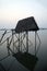Modest straw hut of Indian fishermen