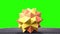 Modular origami ball on green screen.