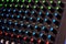 Modular synthesizer colorful buttons audio mixer, music equipment. recording studio gears, broadcasting tools, mixer, synthesizer.