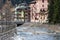 MOENA, TRENTINO/ITALY - MARCH 26 : Avisio River in Moena Trentino in Italy on March 26, 2016. Unidentified people