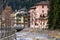 MOENA, TRENTINO/ITALY - MARCH 26 : Avisio River in Moena Trentino in Italy on March 26, 2016. Unidentified people