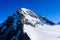 Moench mountain - View of the mountain Moench in the Bernese Alps in Switzerland - travel destination in Europe