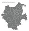 Moenchengladbach city map with boroughs grey illustration silhouette shape