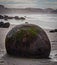 Moeraki Boulders on a New Zealand beach at low tide