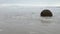 Moeraki boulders in the Pacific Ocean waves