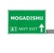 MOGADISHU road sign isolated on white