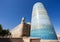 Mohammed Amin Khan Madrassah and the Kalta Minor Minaret in Khiva, Uzbekistan, Asia