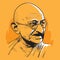 Mohandas Karamchand Gandhi portrait, vector