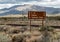 Mohave National Preserve, road mileage sign