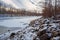 Mohawk River Frozen in Winter