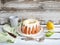 Moist lime and lemon bundt yoghurt cake, white