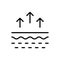 Moisture Evaporation of Skin Line Icon. Skin Water Loss Pictogram. Skin Structure and Arrows Up Moisture Wicking Process