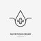 Moisture line icon, vector pictogram of nutritious, moisturizing cream. Skincare illustration, sign for cosmetics