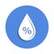 moisture percentage icon in badge style. One of weather collection icon can be used for UI, UX