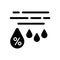 Moisture percentage vector icon. Black and white high humidity illustration. Solid linear weather icon.