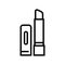 moisturizing lip balm stick, lipstick cosmetic line icon vector illustration