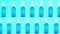 Moisturizing serum in glass bottles moving on blue background. Hyaluronic acid.