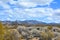 Mojave desert scenic landscape with mountains