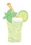 Mojito cocktail drink illustration