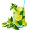 Mojito cocktail on PNG background. Generative AI.