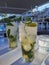Mojito drik with ice and mint green leaf  summer holidays