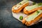 Mojito Eclairs with lime zest and mint