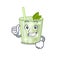 Mojito lemon cocktail cartoon character design showing OK finger