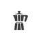 Moka coffee pot vector icon