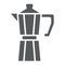 Moka pot glyph icon, coffee and cafe, coffeemaker