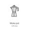 moka pot icon vector from coffe shop collection. Thin line moka pot outline icon vector illustration. Linear symbol for use on web