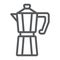 Moka pot line icon, coffee and cafe, coffeemaker