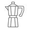 Moka pot thin line icon, coffee and cafe