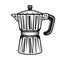 Moka pot traditional electric coffee maker vector