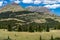 Molas Pass in Colorado along the Million Dollar Highway in the San Juan Mountains on a sunny summer day. Beautiful green mountain